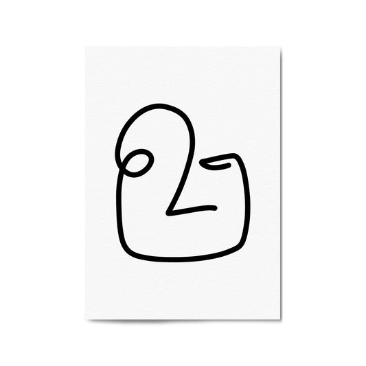 Minimal Abstract Line Face Modern Wall Art #1 - The Affordable Art Company