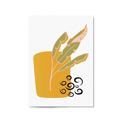 Abstract House Plant Minimal Living Room Wall Art #2 - The Affordable Art Company