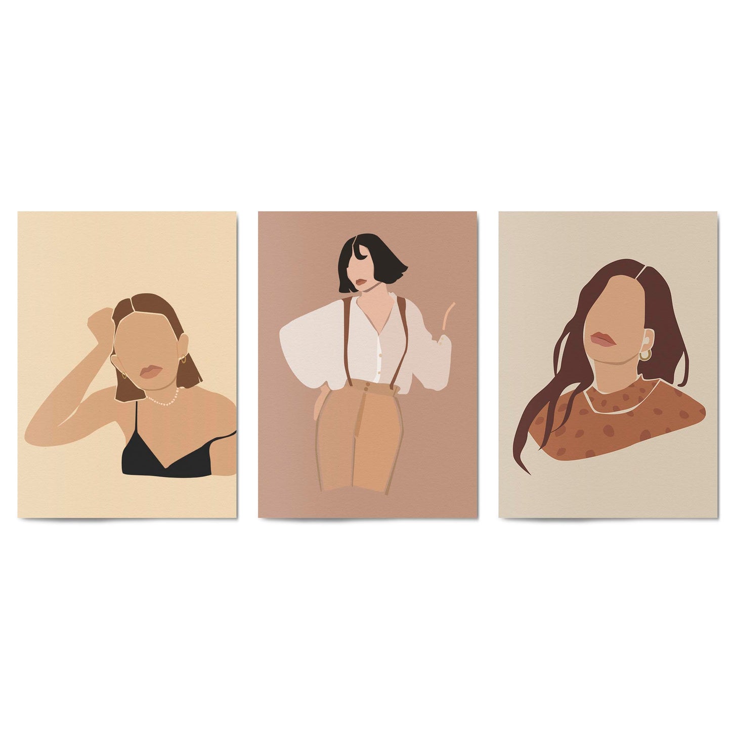 Set of Retro Fashion Minimal Bedroom Wall Art - The Affordable Art Company