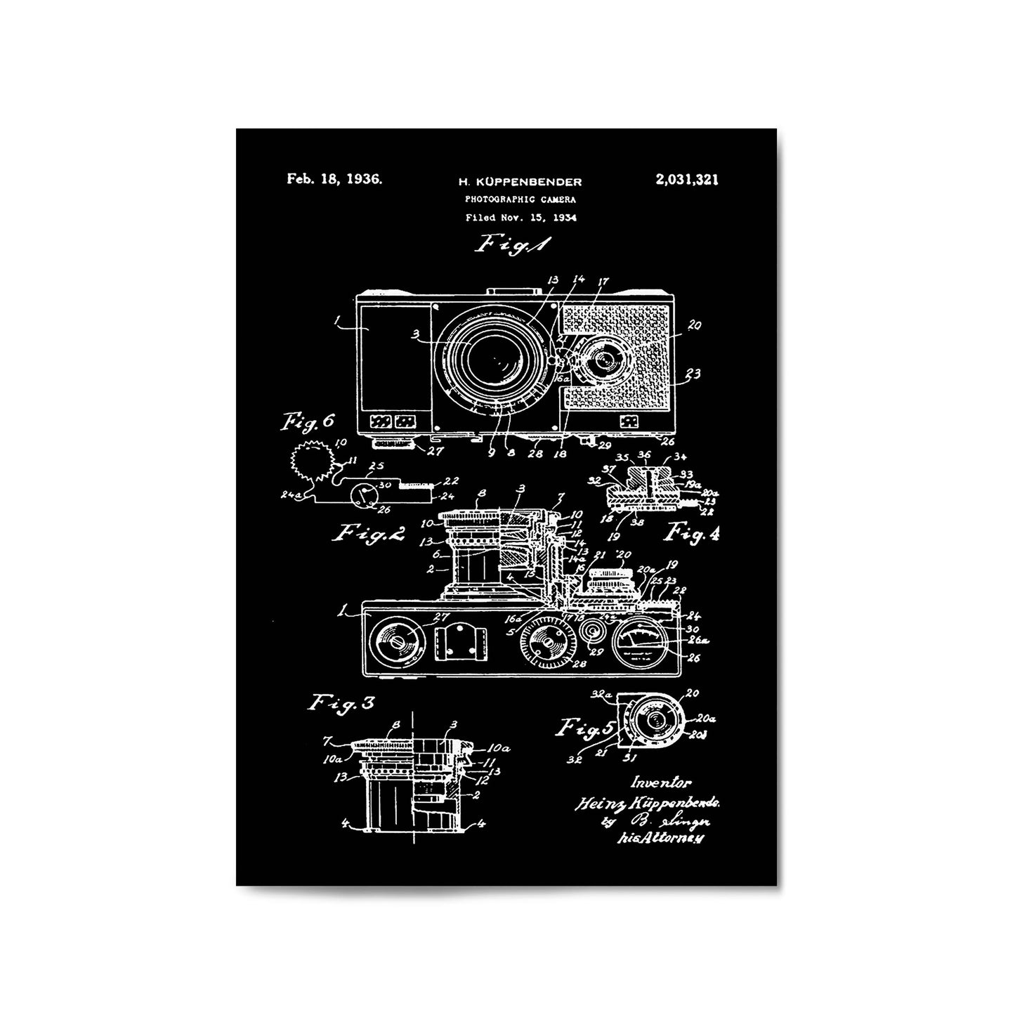 Vintage Camera Patent Photographer Wall Art #1 - The Affordable Art Company