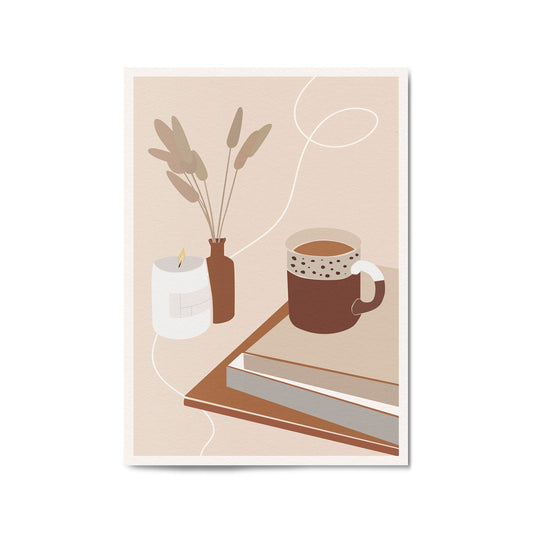 Abstract Coffee Morning Retro Minimal Wall Art - The Affordable Art Company