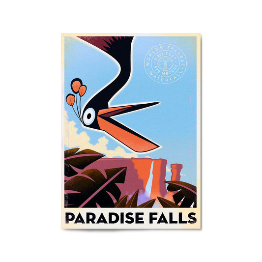 Paradise Falls, Venezuela Vintage Travel Wall Art - The Affordable Art Company