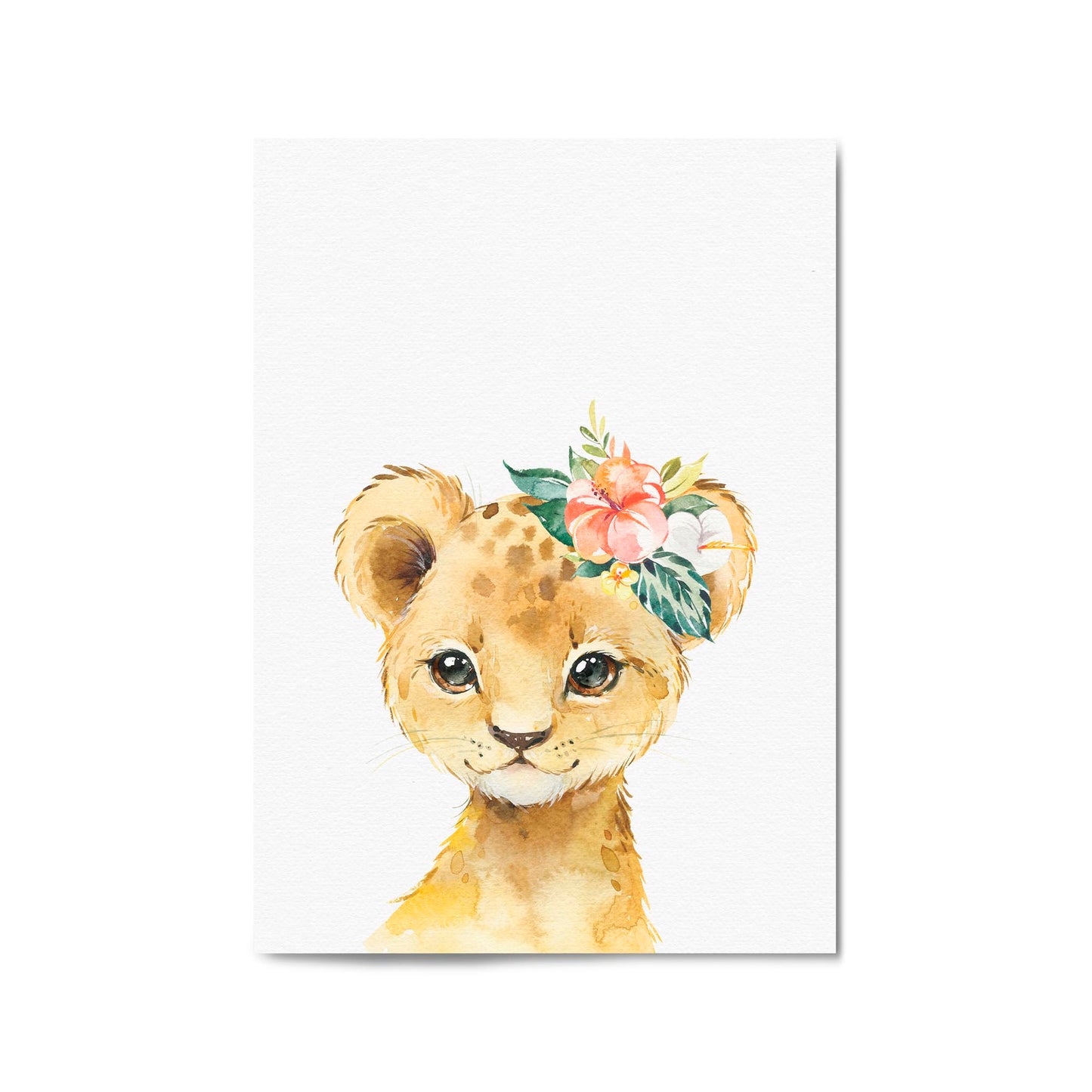 Cute Baby Lion Nursery Animal Gift Wall Art - The Affordable Art Company