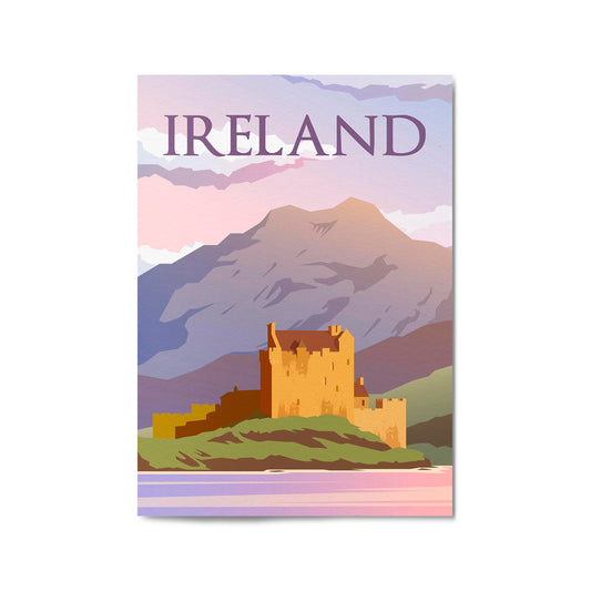 Retro Ireland European Travel Vintage Wall Art - The Affordable Art Company