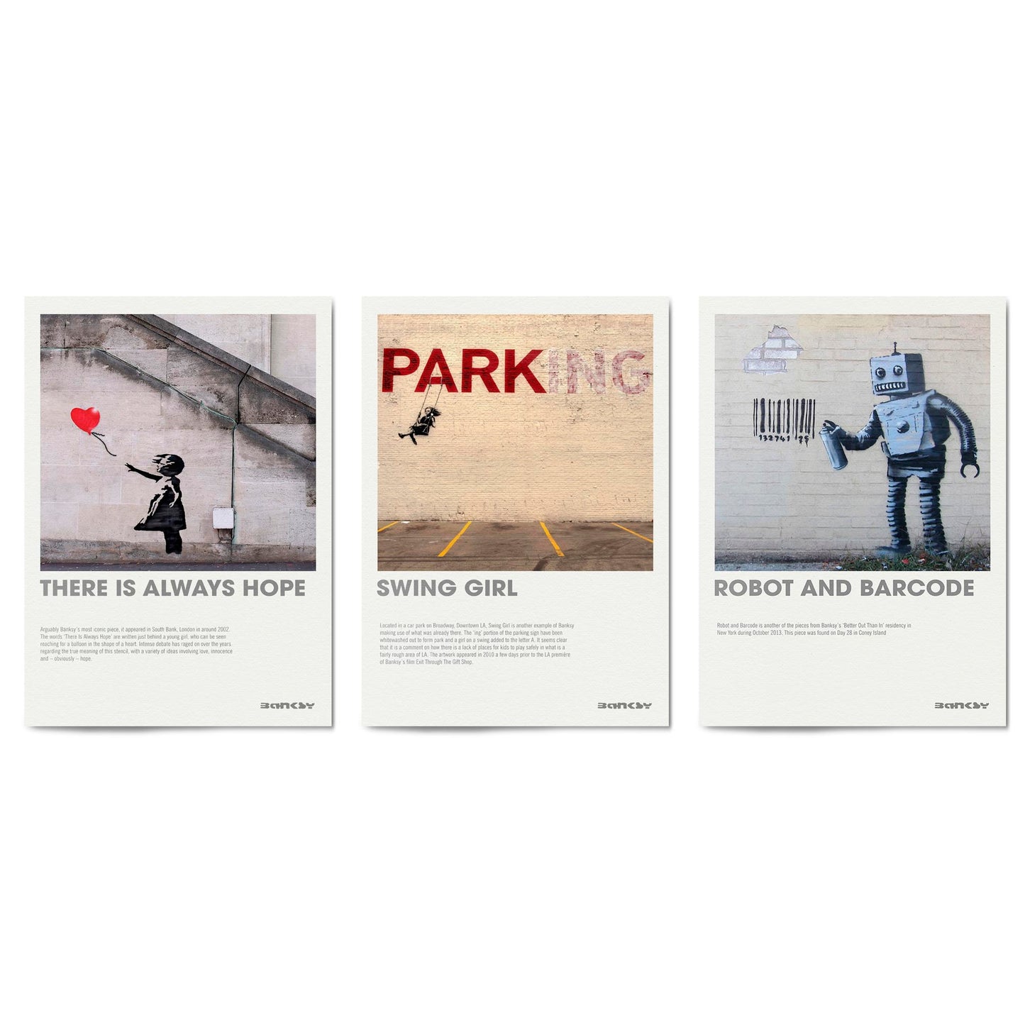 Set of Banksy Graffiti Urban Man Cave Wall Art - The Affordable Art Company