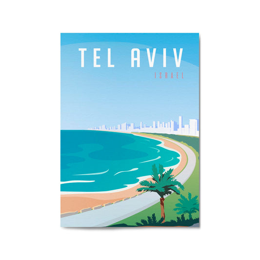 Retro Tel Aviv Israel Vintage Travel Wall Art - The Affordable Art Company