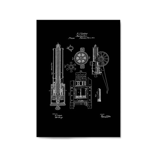 Vintage Machine Gun Patent Wall Art #1 - The Affordable Art Company