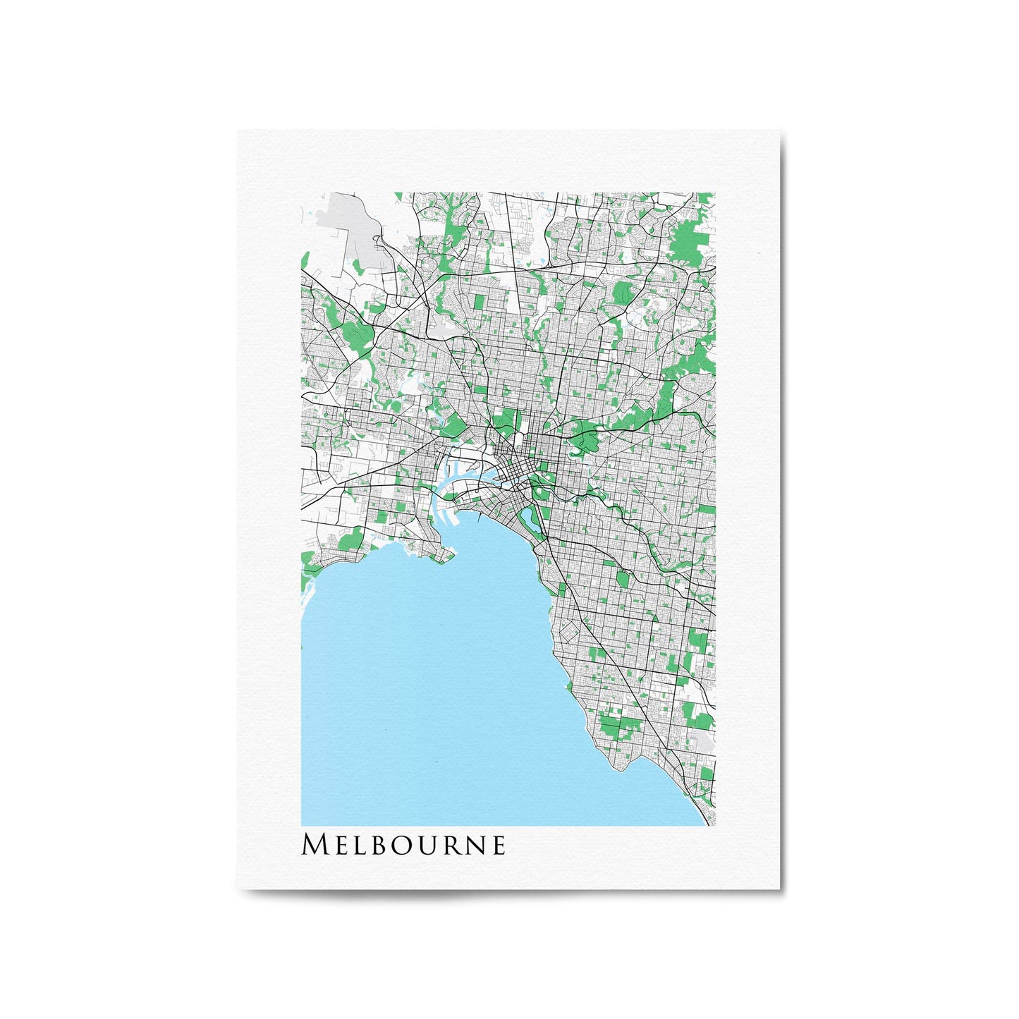 Minimal Melbourne Map Victoria Wall Art - The Affordable Art Company