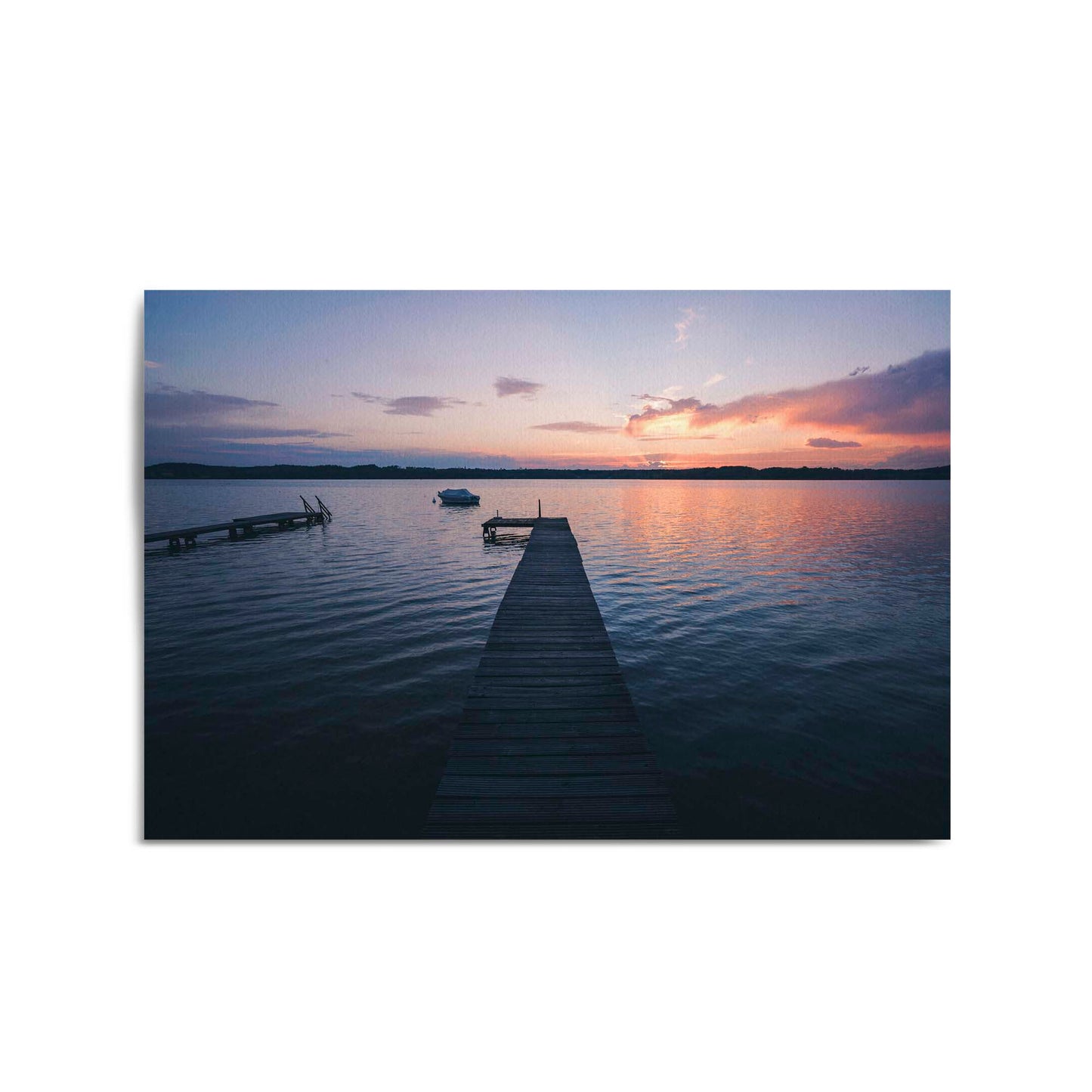 Sunset Pier Coastal Photograph Water Wall Art - The Affordable Art Company