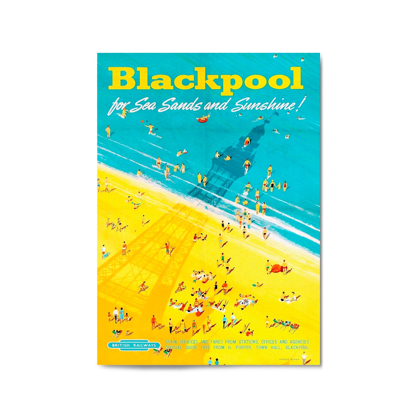 Blackpool, England Vintage Travel UK Wall Art - The Affordable Art Company