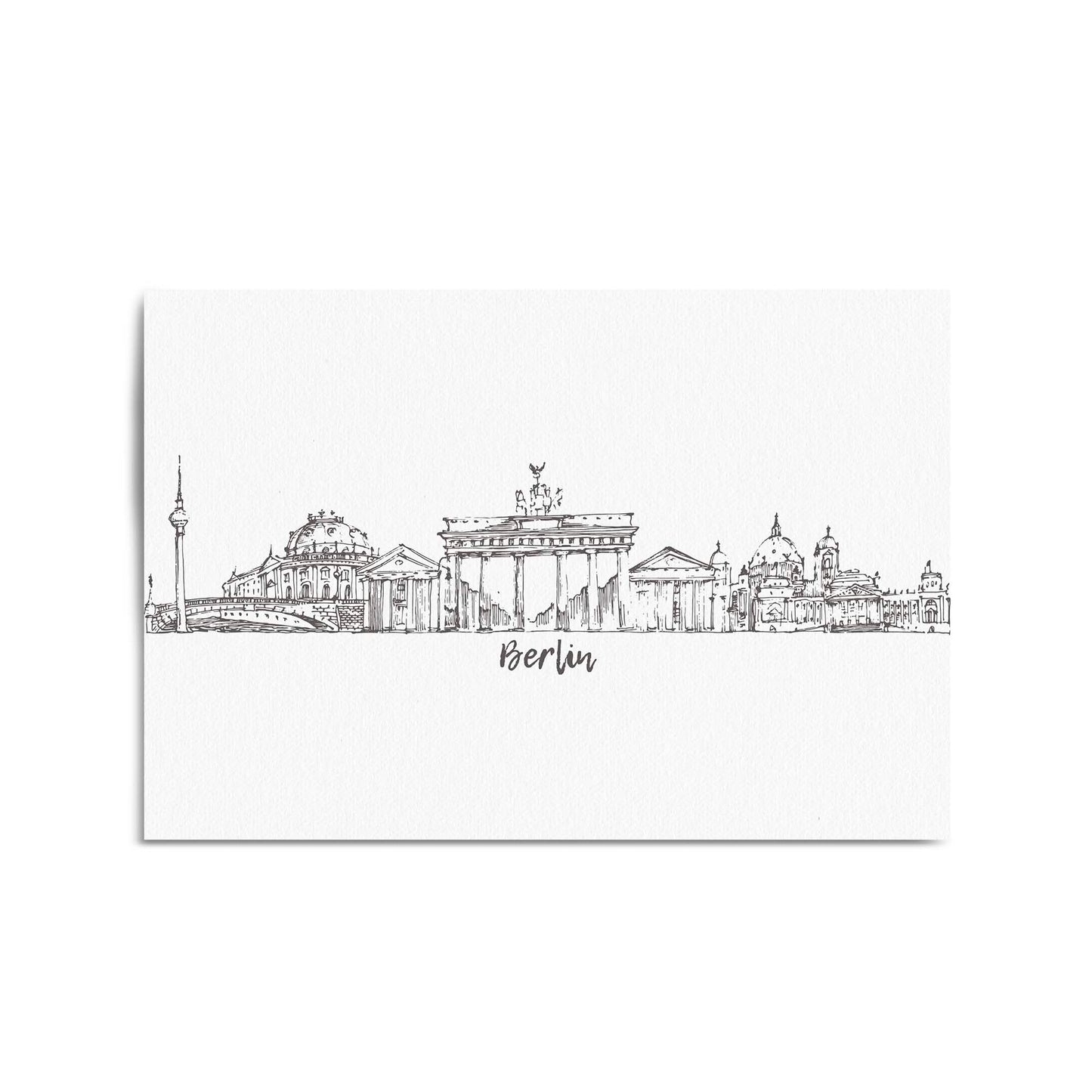 Berlin Germany Cirtscape Drawing Travel Wall Art - The Affordable Art Company