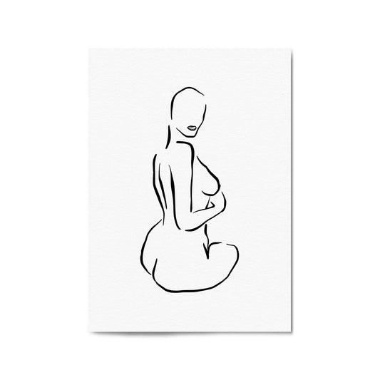 Nude Female Form Fashion Minimal Wall Art - The Affordable Art Company