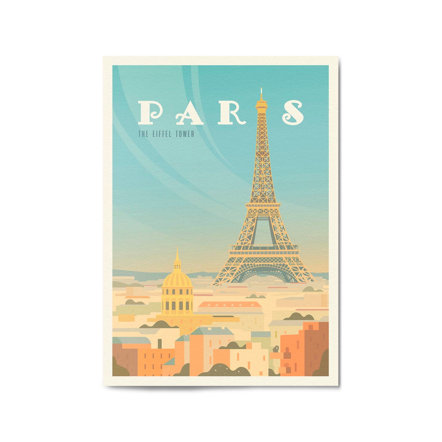 Retro Paris France Vintage Travel European Wall Art - The Affordable Art Company