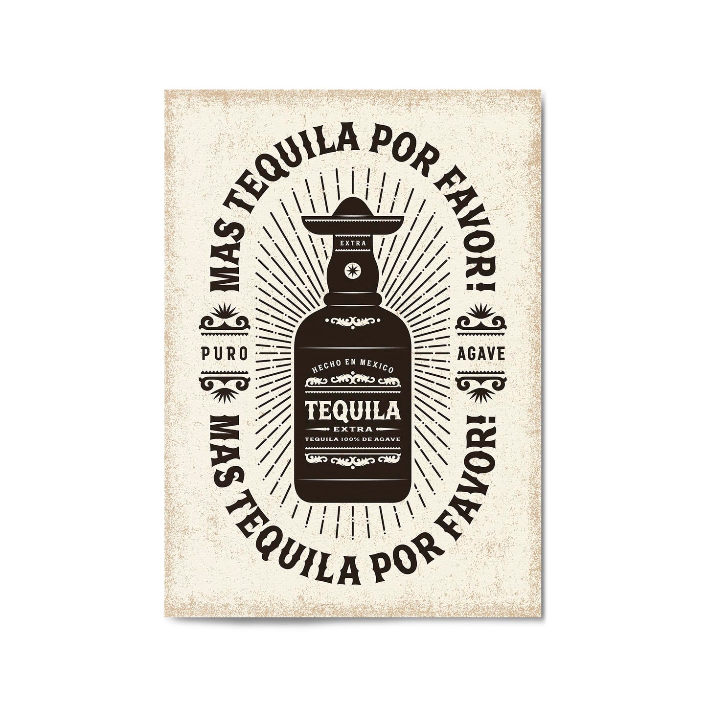 Tequila Vintage Advert Bar Pub Hotel Wall Art - The Affordable Art Company