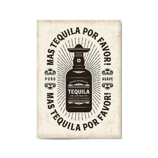 Tequila Vintage Advert Bar Pub Hotel Wall Art - The Affordable Art Company