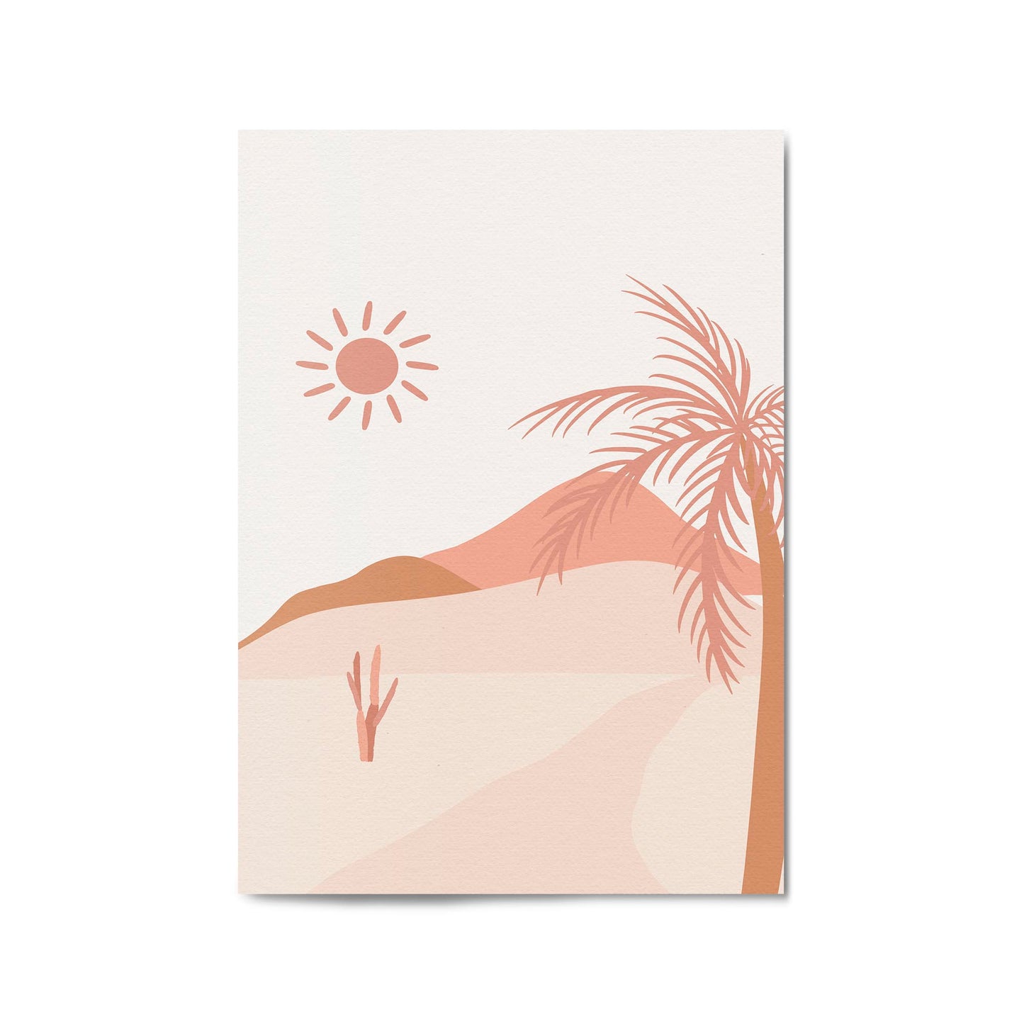 Minimal Beach Pink & Pastel Retro Wall Art - The Affordable Art Company