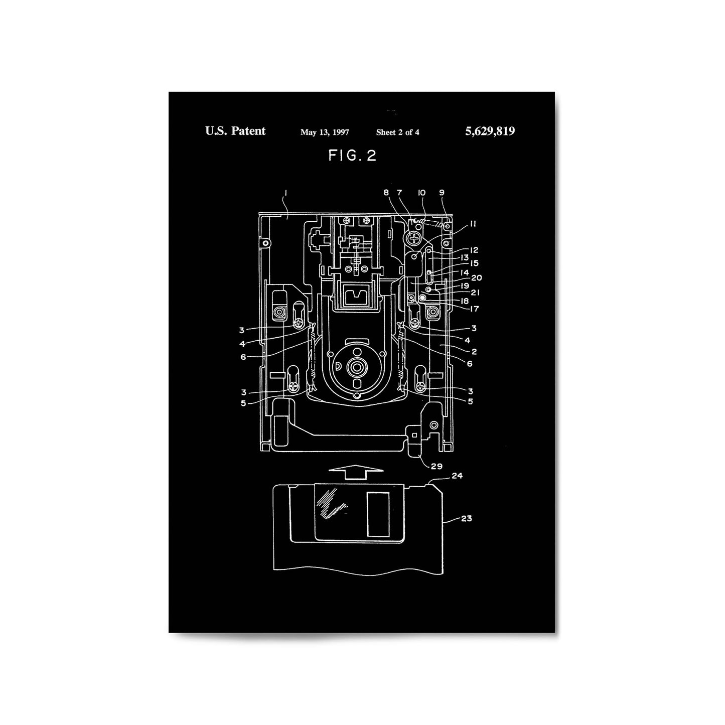 Vintage Floppy Disk Patent Wall Art #1 - The Affordable Art Company
