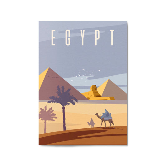 Retro Pyramids Egypt World Travel Vintage Wall Art - The Affordable Art Company