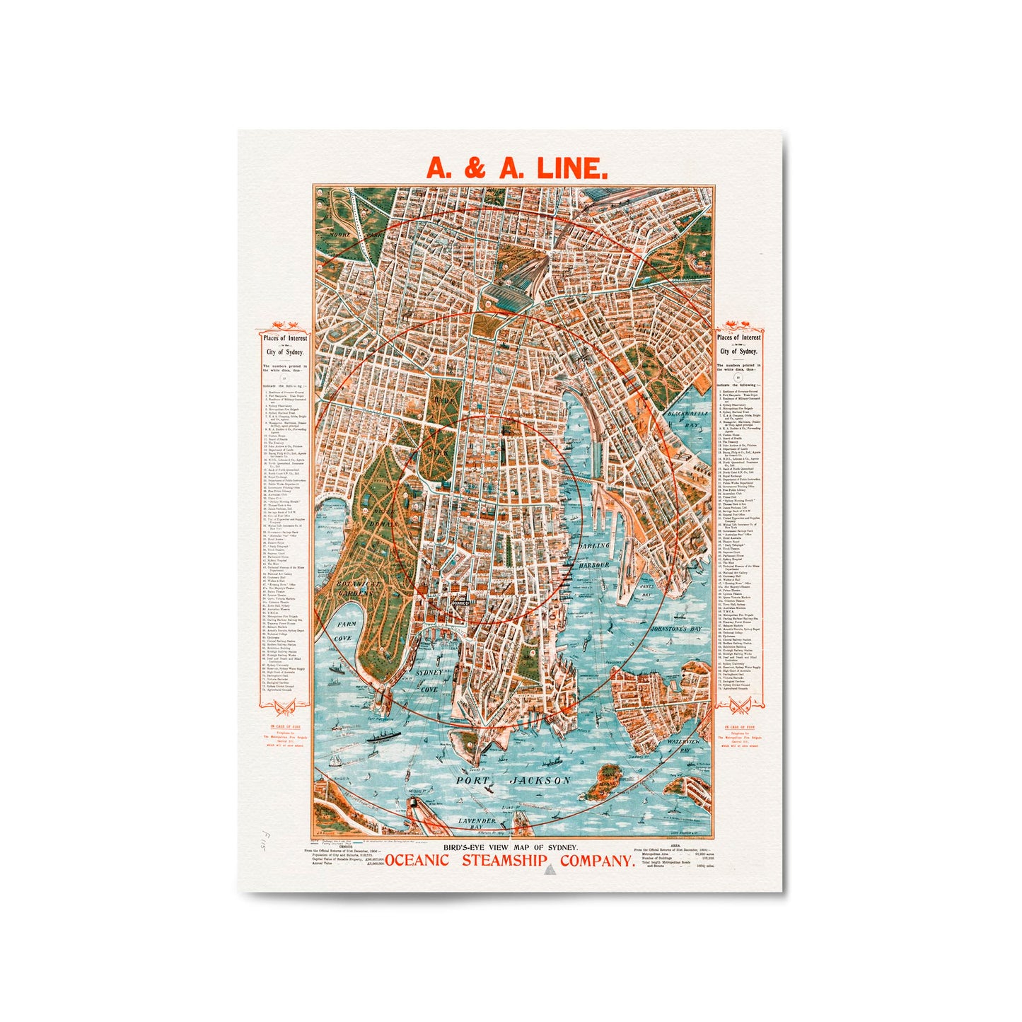 Sydney Vintage Map Australian Old Wall Art #3 - The Affordable Art Company