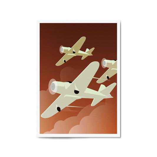 Art Deco Airplanes Vintage Retro New York Wall Art - The Affordable Art Company