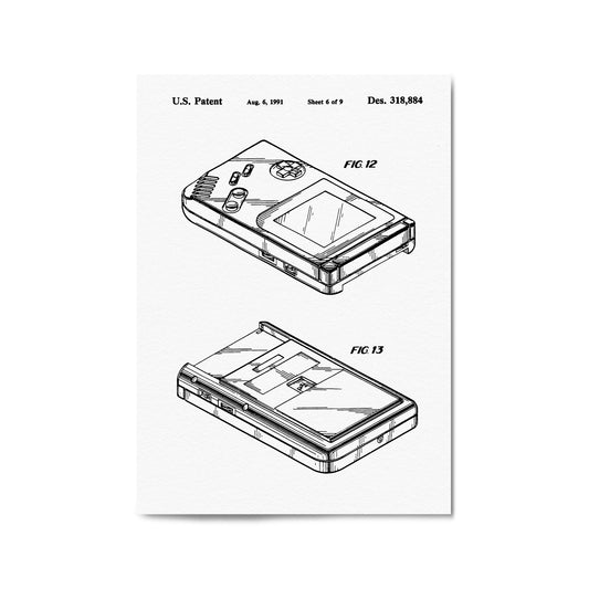 Vintage Game Boy Patent Gift Wall Art #2 - The Affordable Art Company