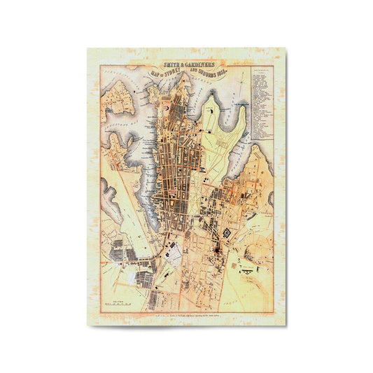 Sydney Vintage Map Australian Old Wall Art #2 - The Affordable Art Company