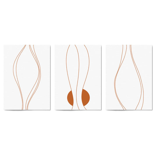Set of Lines In Motion Abstract Minimal Wall Art #2 - The Affordable Art Company
