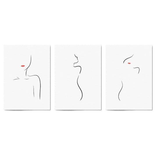 Set of Body Line Fashion Girls Bedroom Wall Art - The Affordable Art Company
