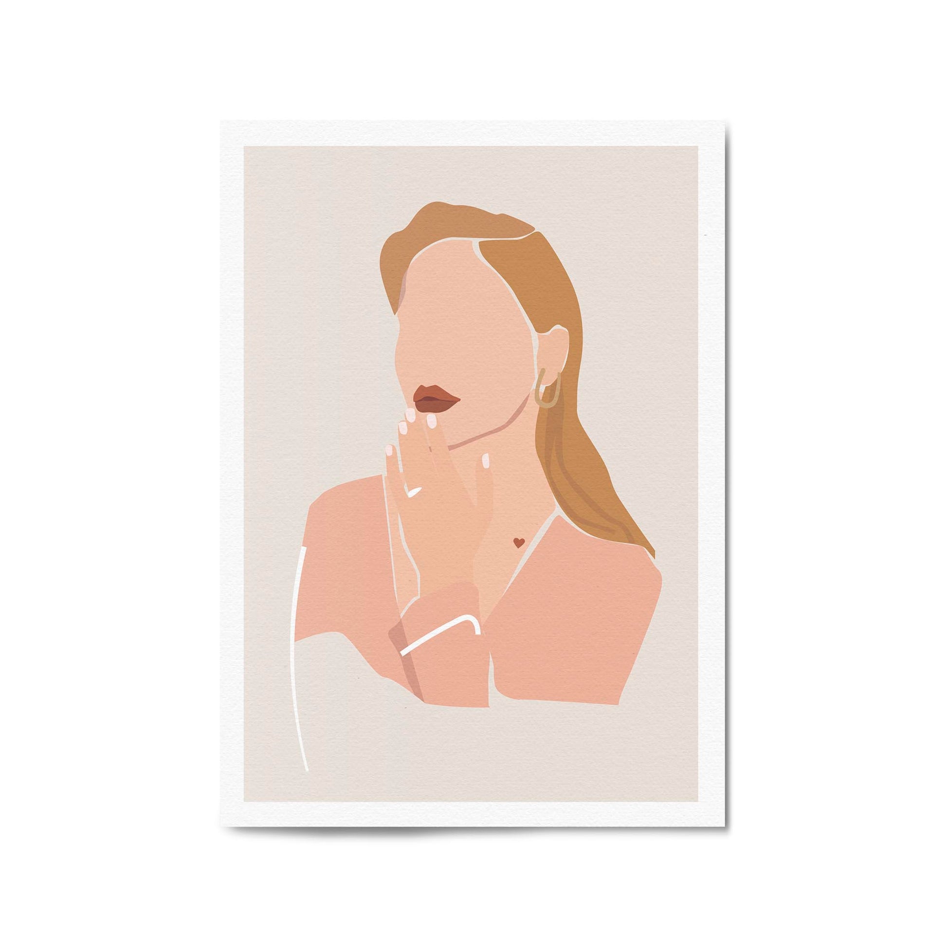 Minimal Girl Abstract Retro Bedroom Wall Art #4 - The Affordable Art Company