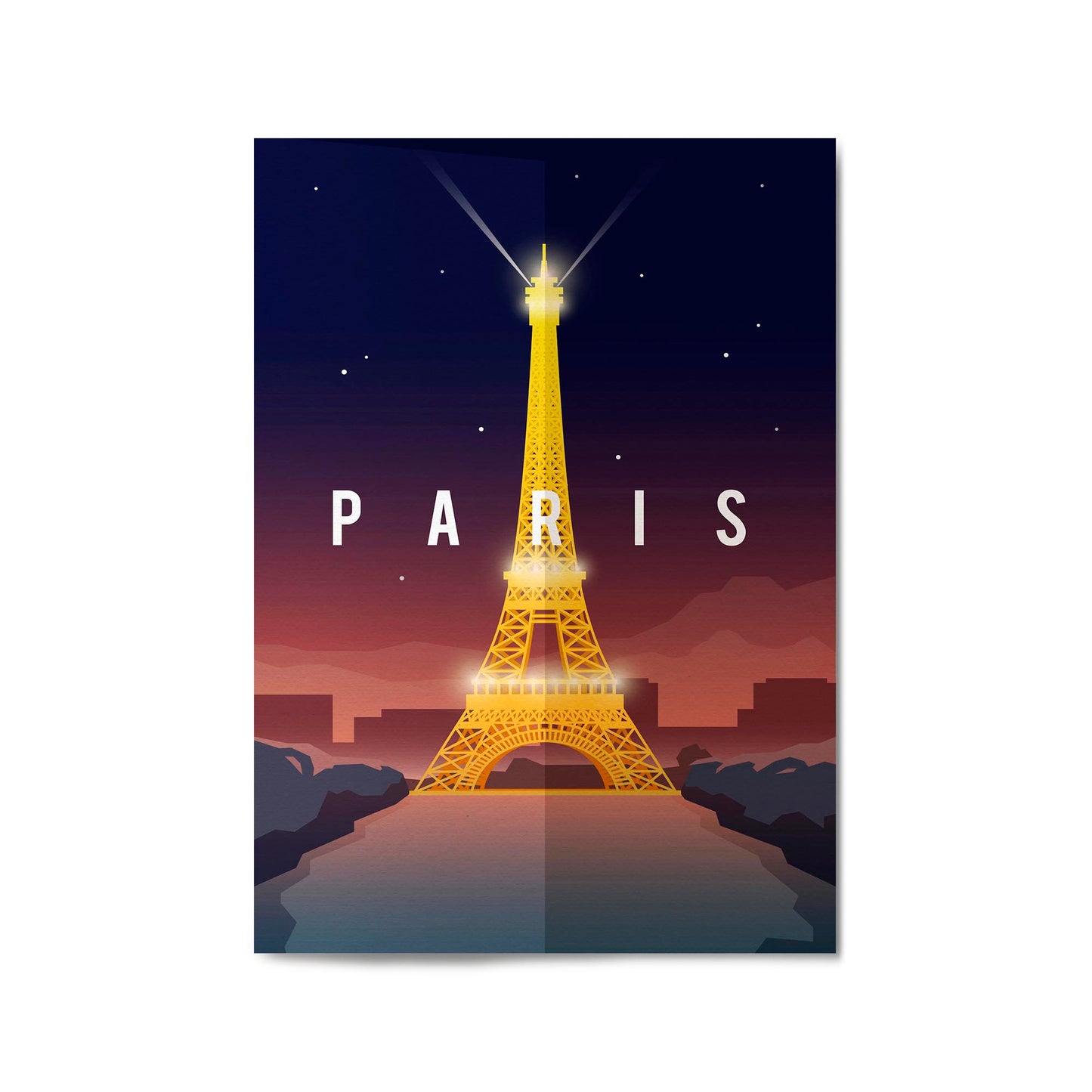 Retro Paris France Vintage Travel European Wall Art - The Affordable Art Company