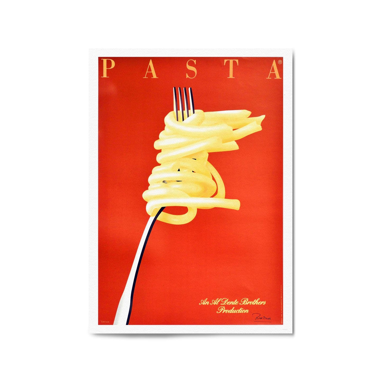 Red Italian Pasta Vintage Advert Restaurant Wall Art - The Affordable Art Company