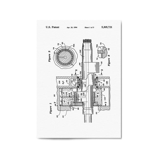 Vintage Rotary Engine Patent Engineering Wall Art #2 - The Affordable Art Company