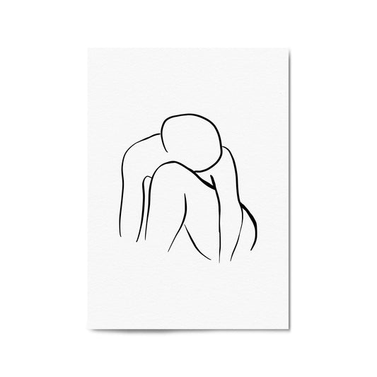 Resting Female Nude Line Drawing Wall Art - The Affordable Art Company