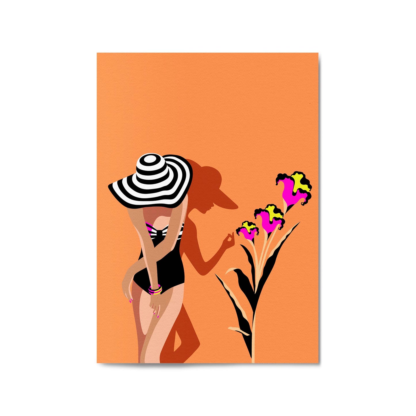 Summer Retro Fashion Model Bedroom Wall Art - The Affordable Art Company