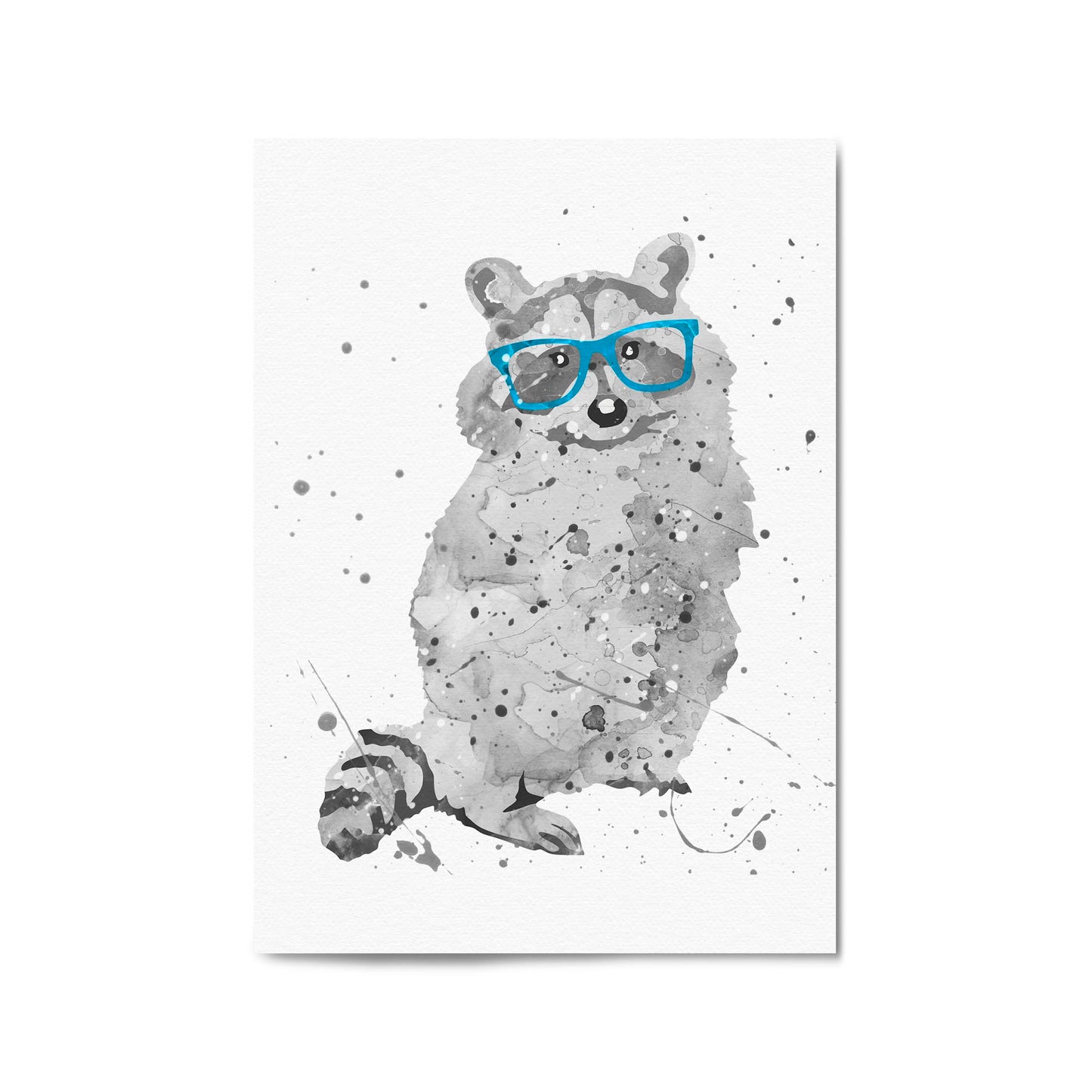 Raccoon Nursery Cartoon Cute Baby Wall Art - The Affordable Art Company