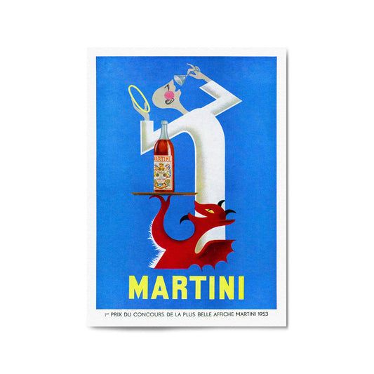 Martini "Red Devil & Angel" Vintage Drinks Advert Wall Art - The Affordable Art Company