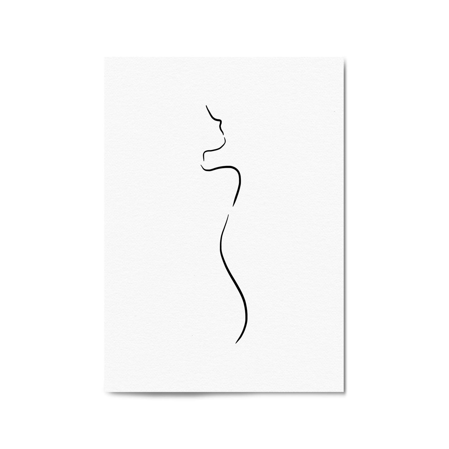 Female Body Nude Minimal Line Drawing Wall Art #1 - The Affordable Art Company