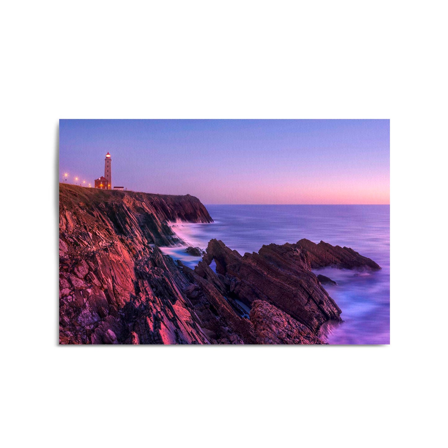 Lighthouse Sunset Photograph Coastal Wall Art - The Affordable Art Company