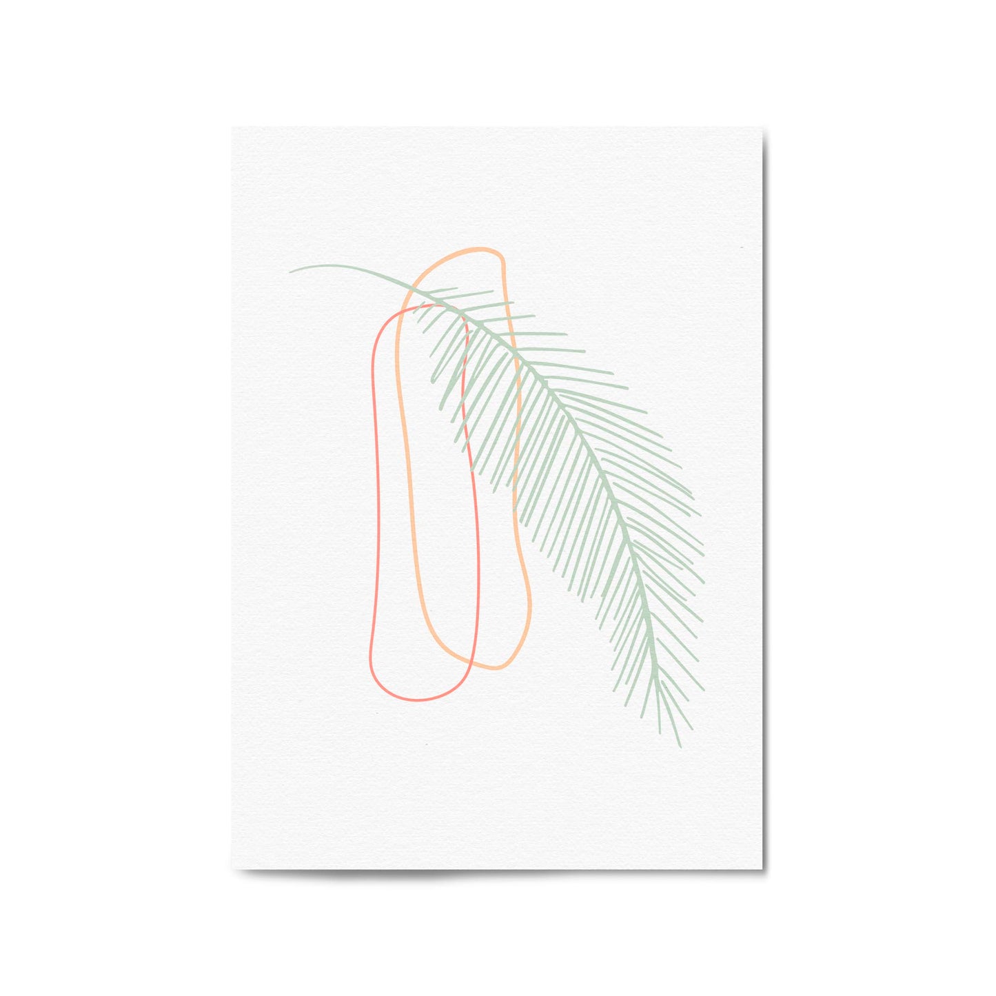Minimal Feather Neon Abstract Design Wall Art #2 - The Affordable Art Company