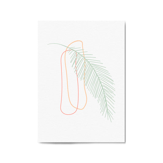 Minimal Feather Neon Abstract Design Wall Art #2 - The Affordable Art Company