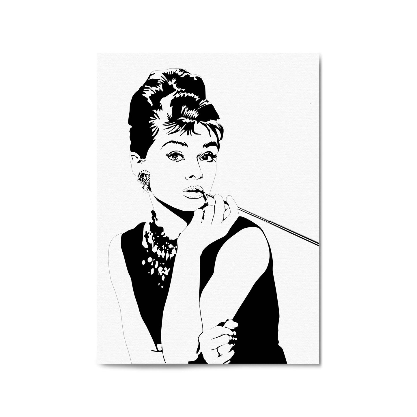 Audrey Hepburn Fashion Minimal Bedroom Wall Art #1 - The Affordable Art Company