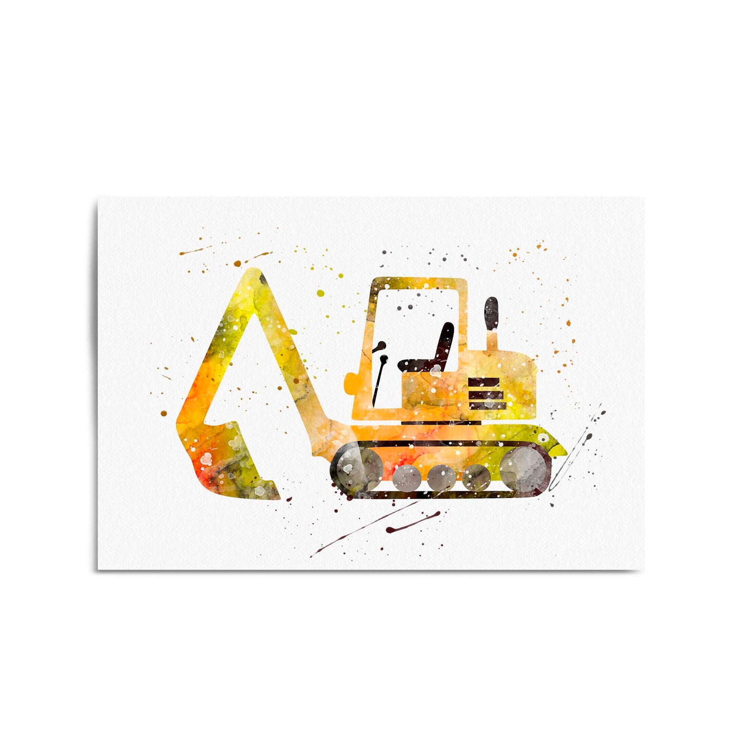 Yellow Digger Boys Bedroom Nursery Toddler Art #2 - The Affordable Art Company