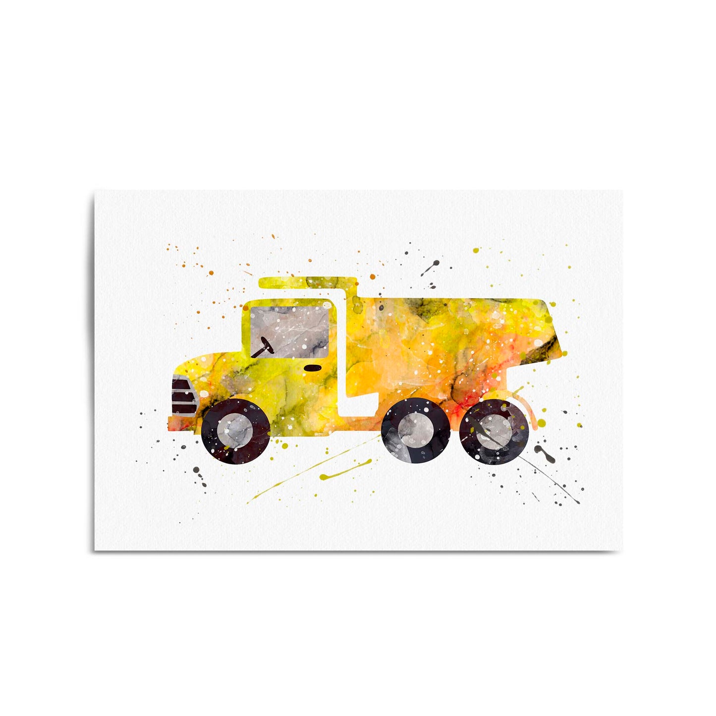 Yellow Truck Boys Bedroom Nursery Wall Art - The Affordable Art Company