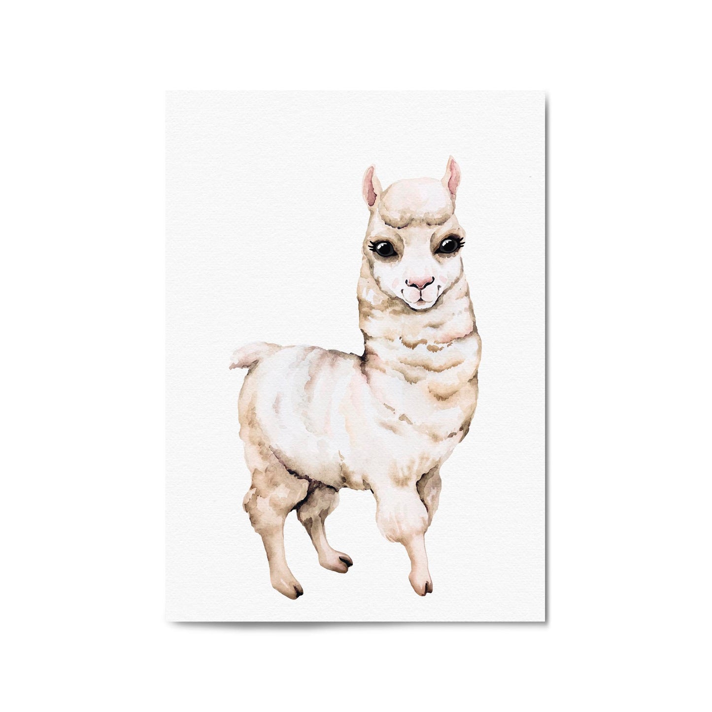 Cartoon Llama Cute Nursery Baby Animal Wall Art - The Affordable Art Company