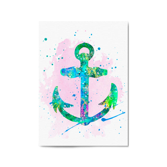 Anchor Painting Nautical Coastal Bathroom Wall Art #3 - The Affordable Art Company