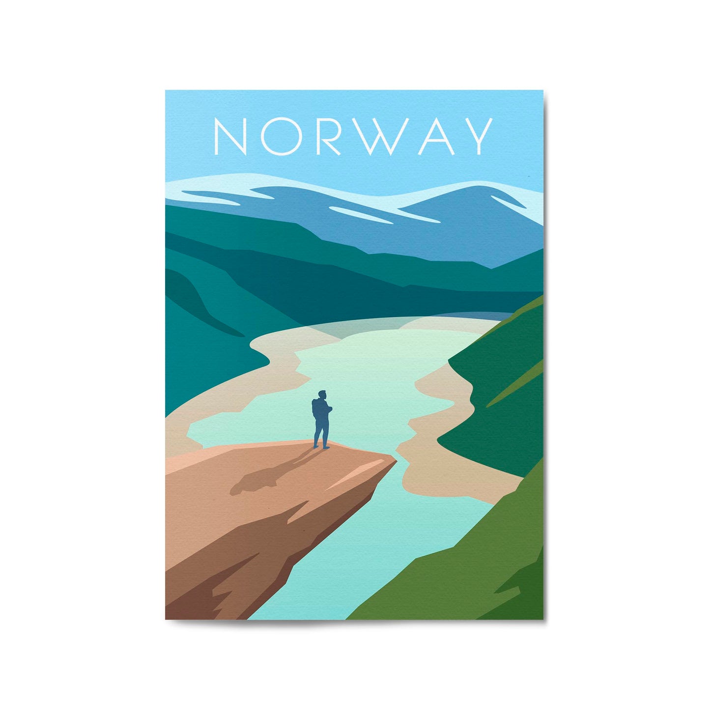 Retro Norway World Travel Vintage Wall Art - The Affordable Art Company