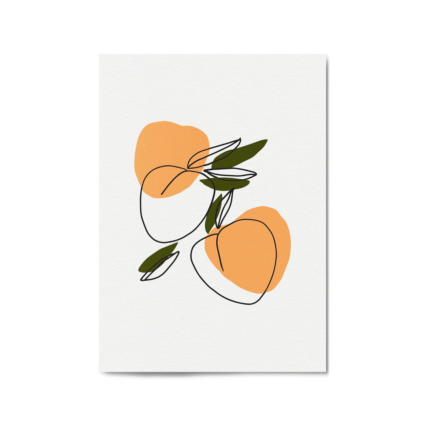 Retro Peach Fruit Kitchen Cafe Style Pastel Wall Art #2 - The Affordable Art Company