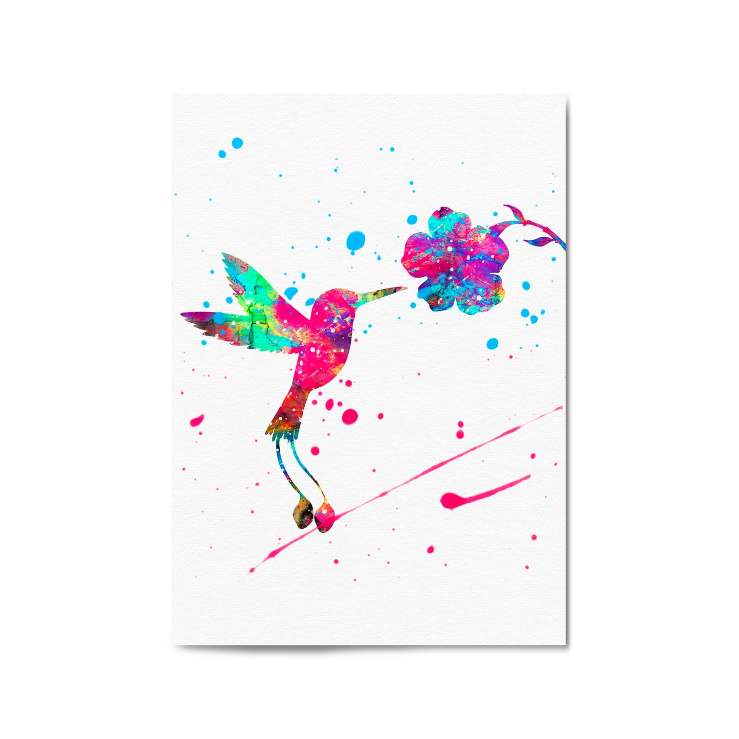 Watercolour Hummingbird Bird Nursery Wall Art #2 - The Affordable Art Company