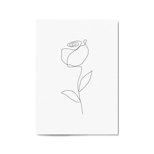 Minimal Rose Flower Line Drawing Abstract Wall Art #6 - The Affordable Art Company