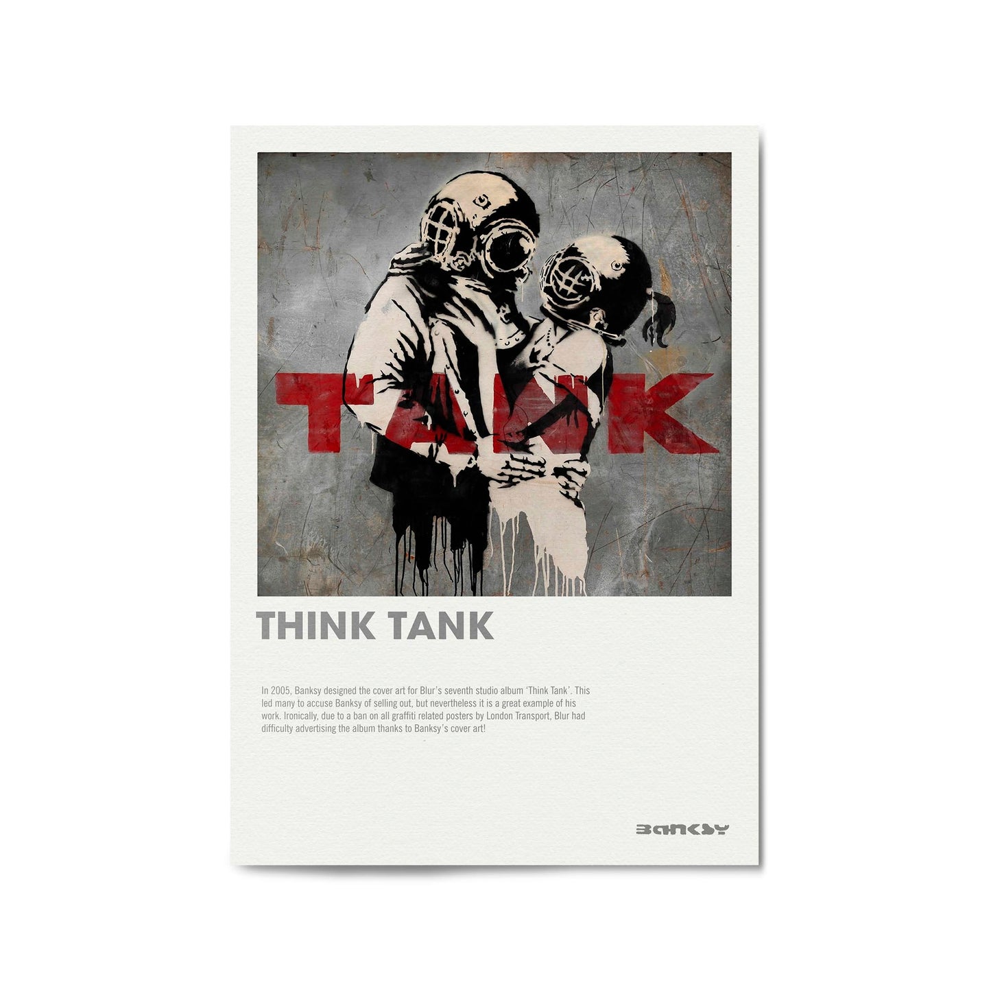 Banksy "Think Tank" Graffiti Gallery Style Wall Art - The Affordable Art Company